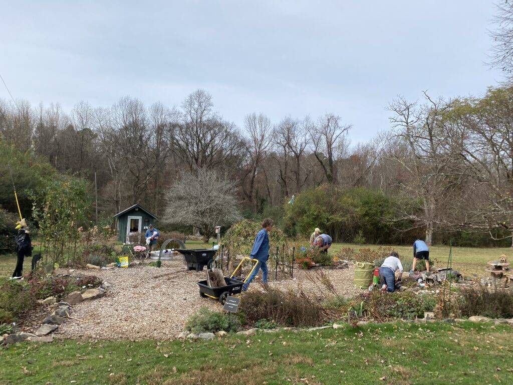 Volunteers working