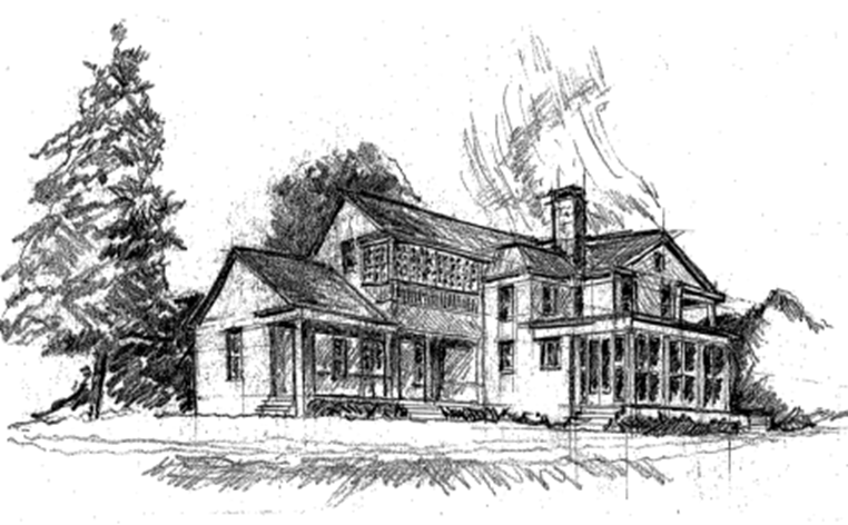 Pencil sketch of the Bachman-McCoy House