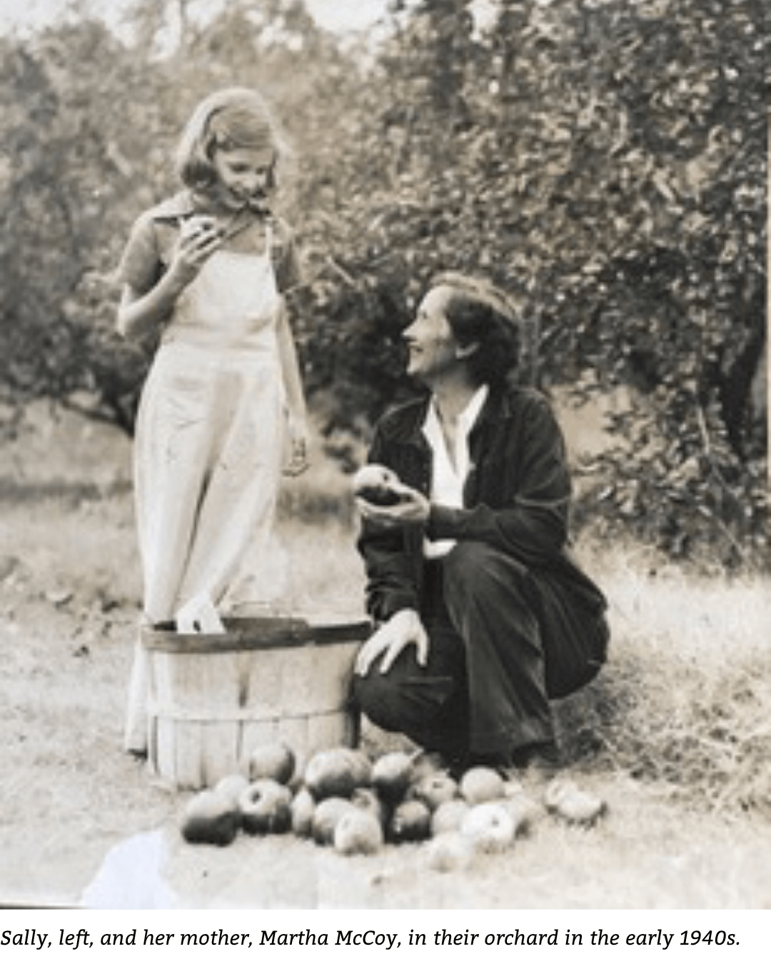 Historic photo of Sally, left, and her mother Martha McCoy, early 1940s